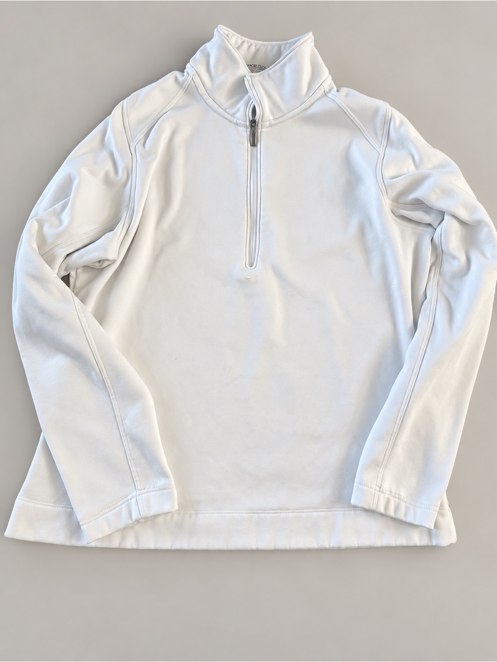 Nike Golf Therma-FIT White Quarter-Zip Pullover Small